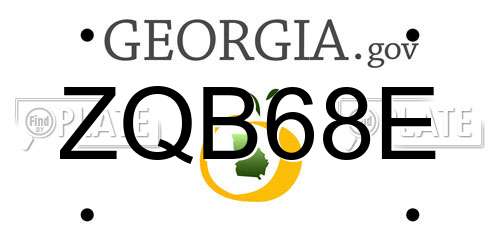 ZQB68E Georgia License Plate