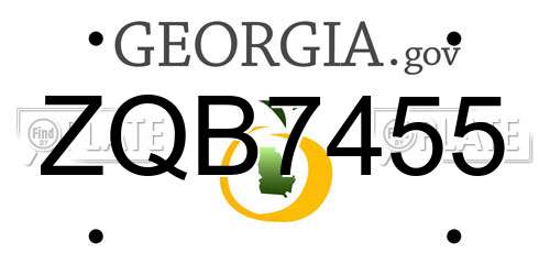 ZQB7455 Georgia License Plate