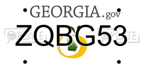 ZQBG53 Georgia License Plate