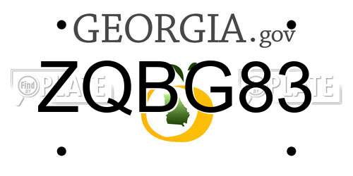 ZQBG83 Georgia License Plate