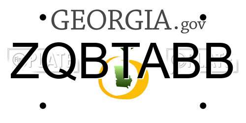ZQBTABB Georgia License Plate