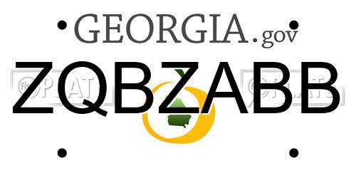 ZQBZABB Georgia License Plate