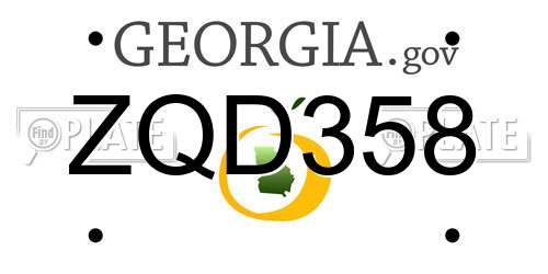 ZQD358 Georgia License Plate