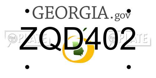 ZQD402 Georgia License Plate