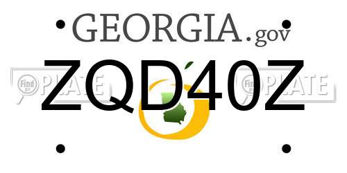 ZQD40Z Georgia License Plate