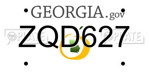 ZQD627 Georgia License Plate