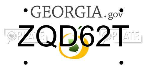 ZQD62T Georgia License Plate