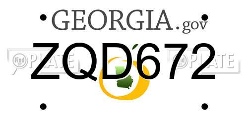 ZQD672 Georgia License Plate