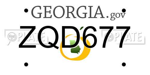 ZQD677 Georgia License Plate