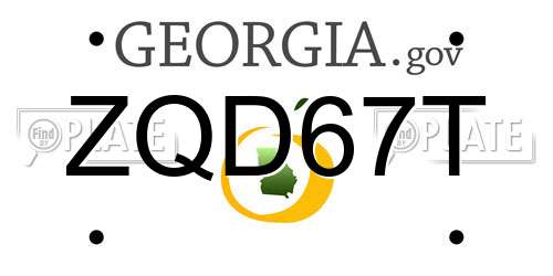 ZQD67T Georgia License Plate