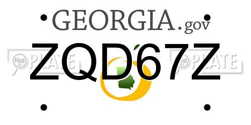 ZQD67Z Georgia License Plate