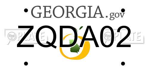 ZQDA02 Georgia License Plate