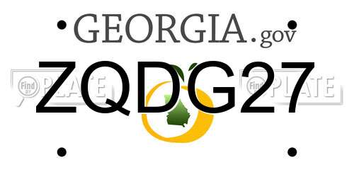 ZQDG27 Georgia License Plate