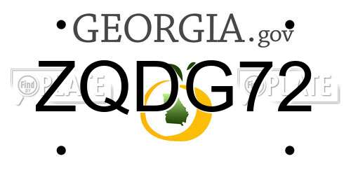 ZQDG72 Georgia License Plate