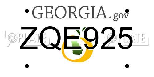 ZQE925 Georgia License Plate