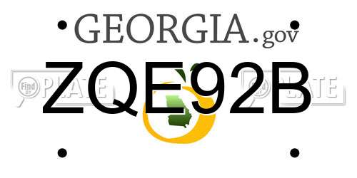 ZQE92B Georgia License Plate
