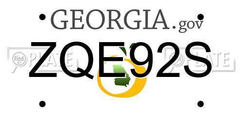 ZQE92S Georgia License Plate