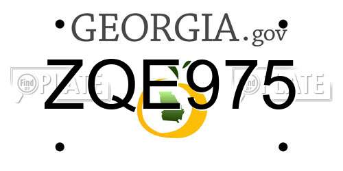 ZQE975 Georgia License Plate