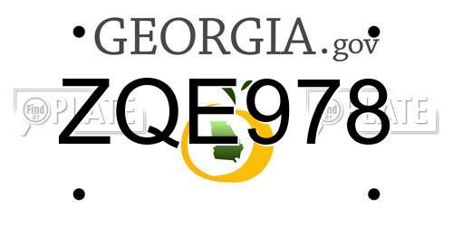 ZQE978 Georgia License Plate