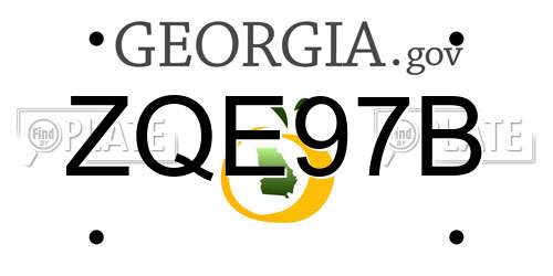 ZQE97B Georgia License Plate