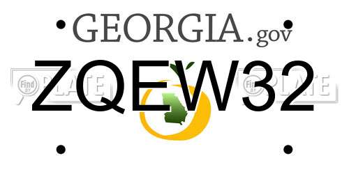 ZQEW32 Georgia License Plate