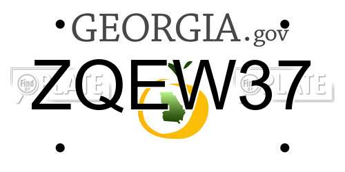 ZQEW37 Georgia License Plate