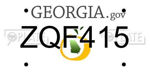 ZQF415 Georgia License Plate