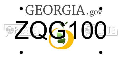 ZQG100 Georgia License Plate