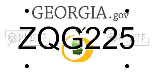 ZQG225 Georgia License Plate