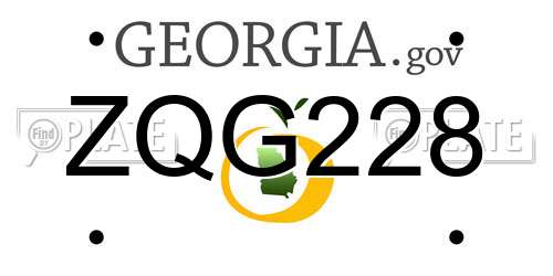 ZQG228 Georgia License Plate
