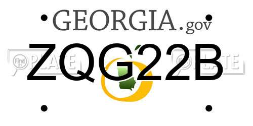 ZQG22B Georgia License Plate