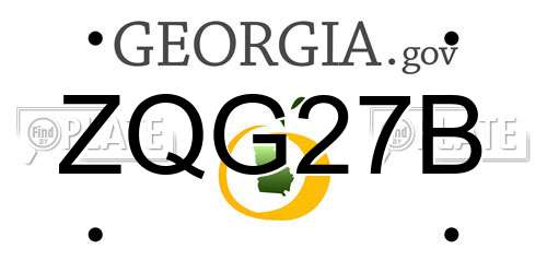 ZQG27B Georgia License Plate
