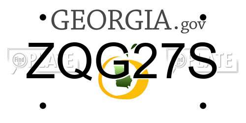 ZQG27S Georgia License Plate