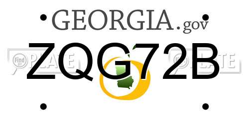 ZQG72B Georgia License Plate