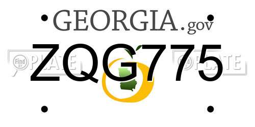 ZQG775 Georgia License Plate