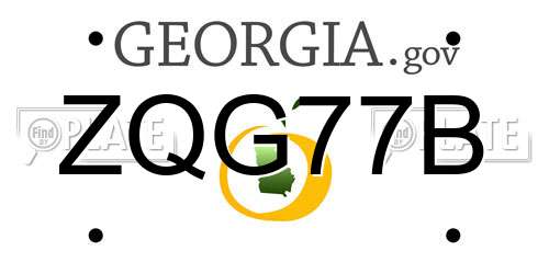 ZQG77B Georgia License Plate
