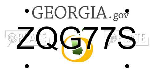 ZQG77S Georgia License Plate