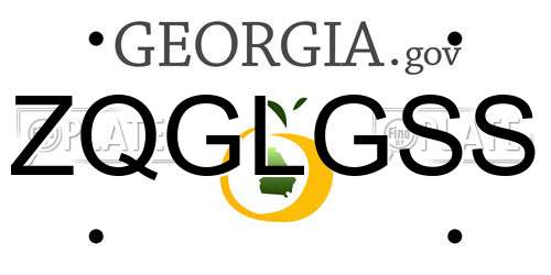 ZQGLGSS Georgia License Plate