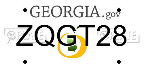 ZQGT28 Georgia License Plate