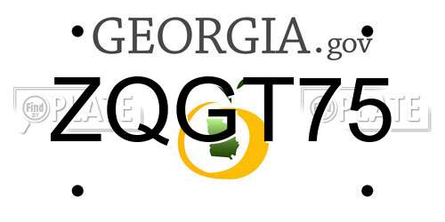 ZQGT75 Georgia License Plate