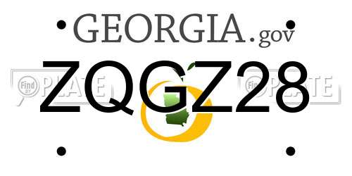 ZQGZ28 Georgia License Plate
