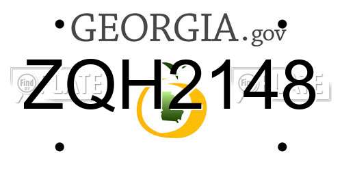 ZQH2148 Georgia License Plate