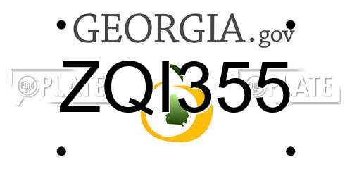 ZQI355 Georgia License Plate