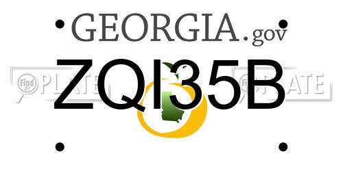 ZQI35B Georgia License Plate