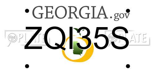 ZQI35S Georgia License Plate