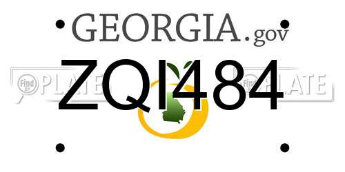 ZQI484 Georgia License Plate