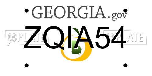 ZQIA54 Georgia License Plate