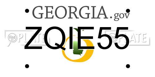 ZQIE55 Georgia License Plate