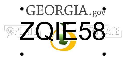 ZQIE58 Georgia License Plate