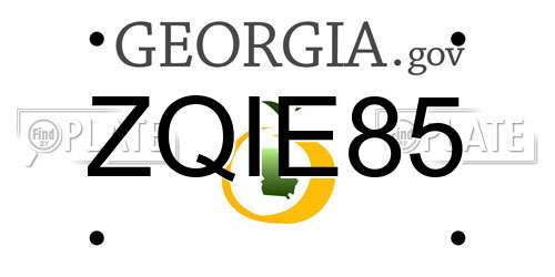 ZQIE85 Georgia License Plate